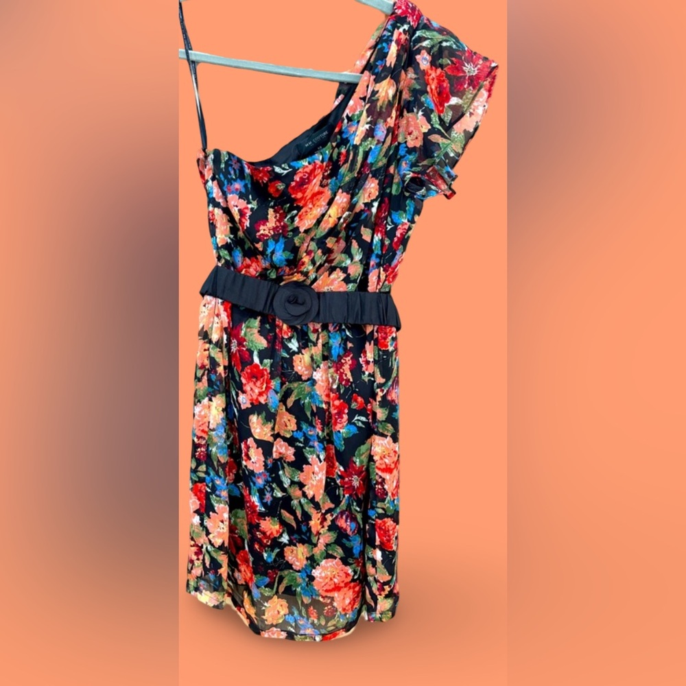 Floral One-Shoulder Mini Dress